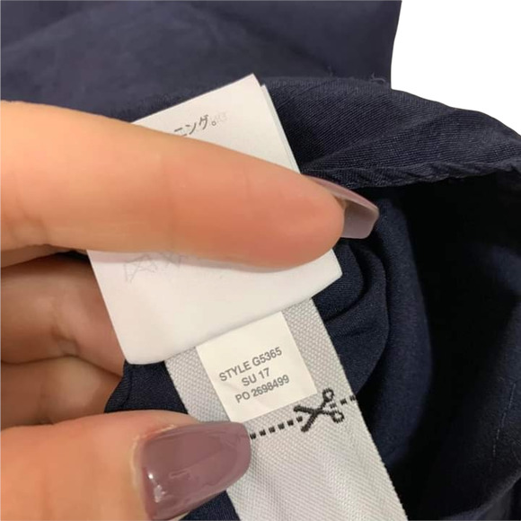 J.CREW Navy Peplum‎ Silk Tie Top Size 4 #G5365 - Picture 5 of 7